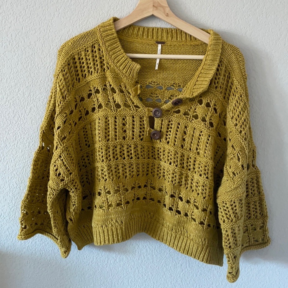 Free people knit crochet top